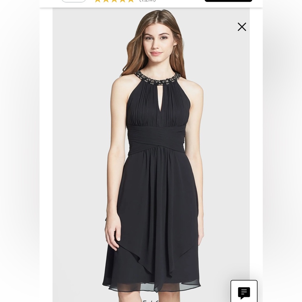 Eliza J dress - size 8 - gray beaded collar